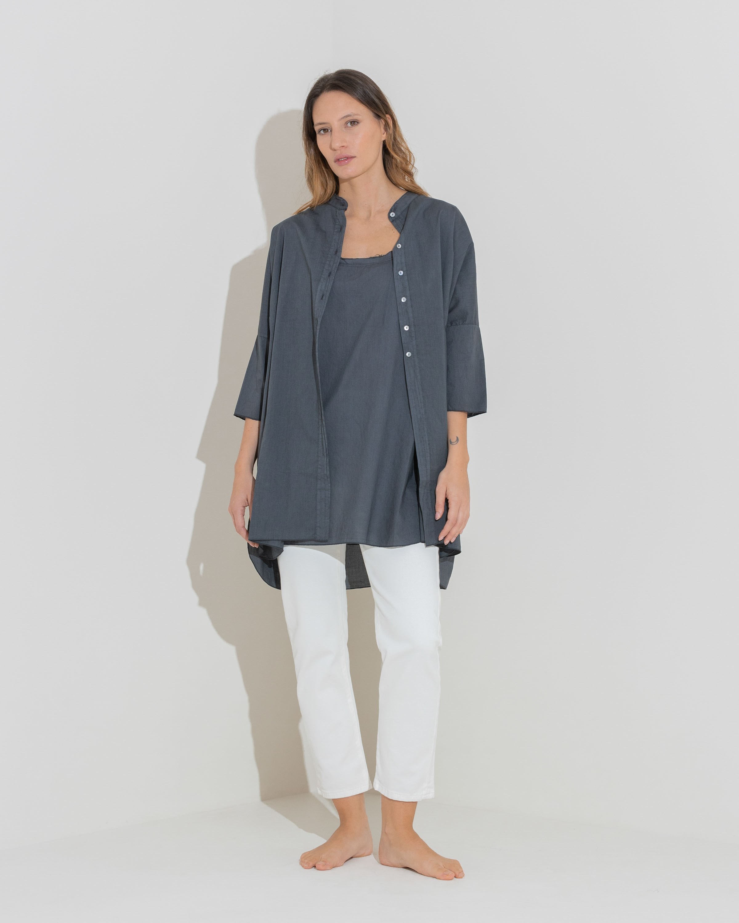 Maxi camicia 241308 Menta lavagna 01