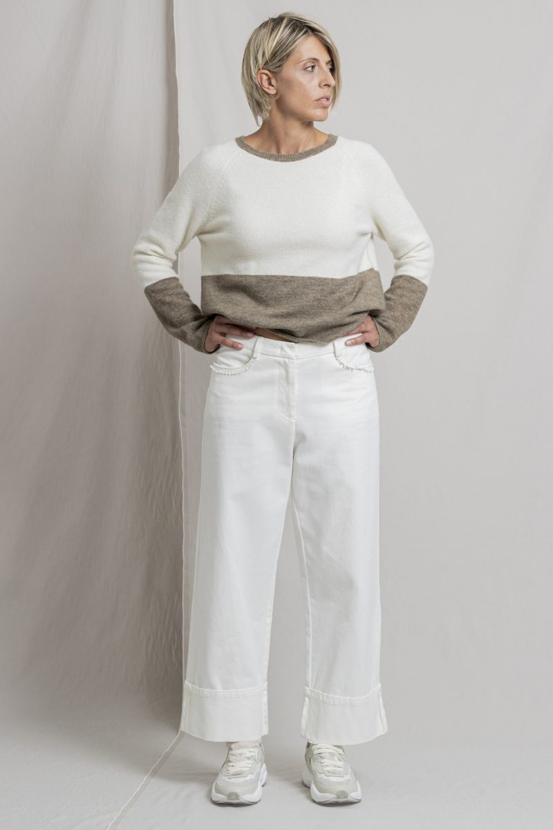 00 rialto48 pantalone ampio denim bianco