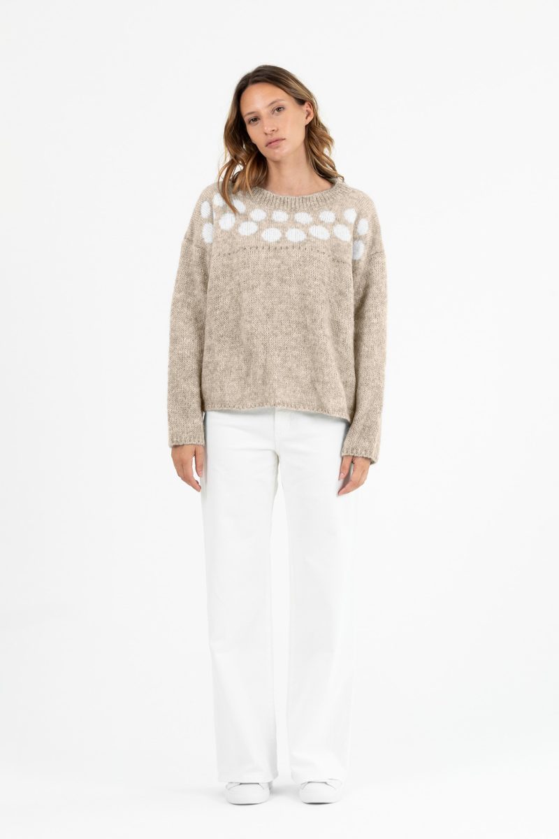 Maglia 231843 nr 368 beige pois bianchi 1