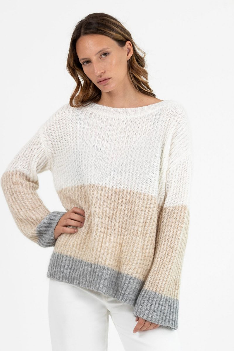Maglia 231845 nr 370 bianco beige grigio 2 1