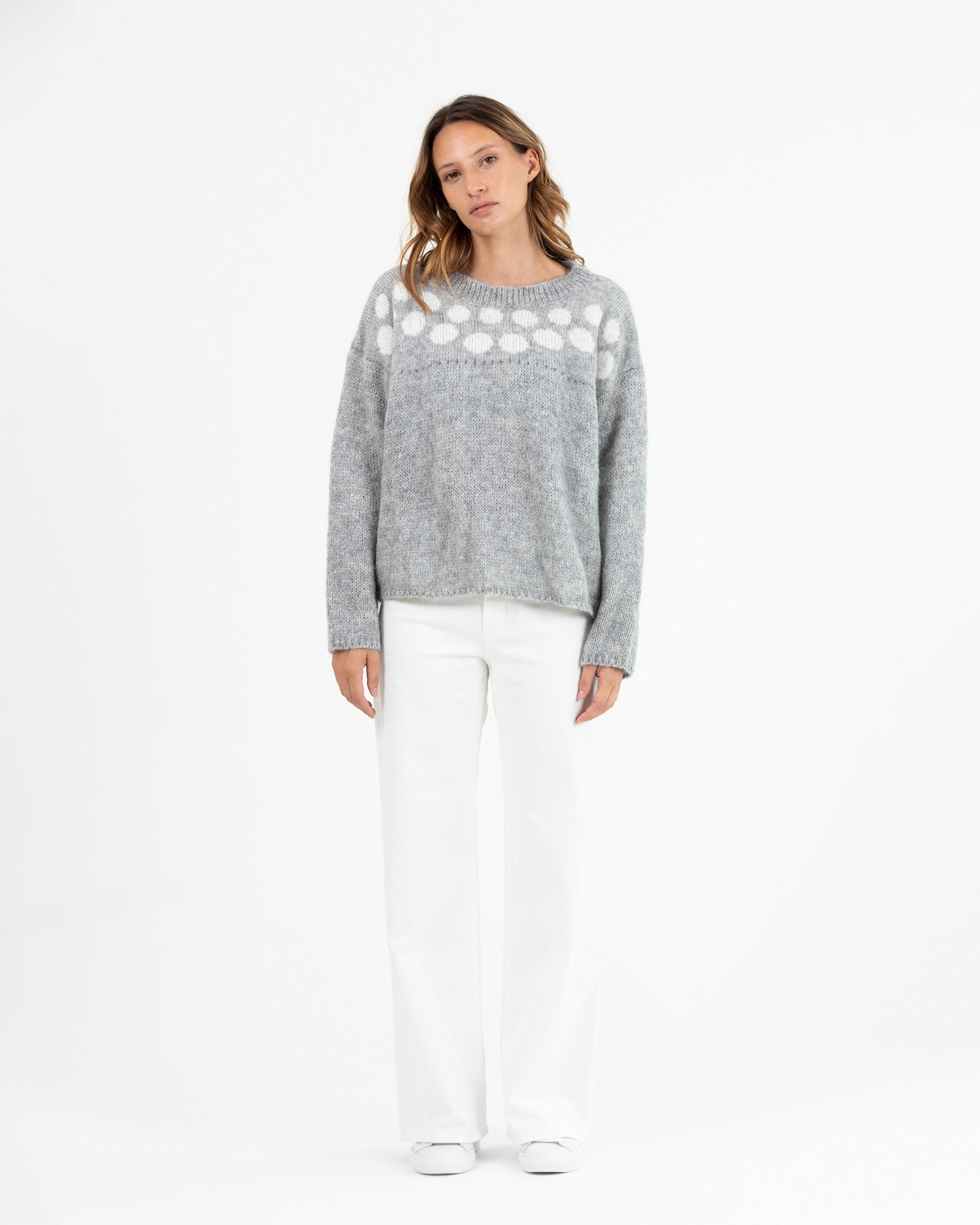 Maglia 231843 nr 368 grigio melange pois bianchi 1 1
